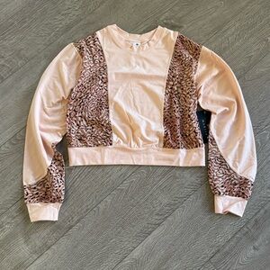 Leopard Print Pink Sweater